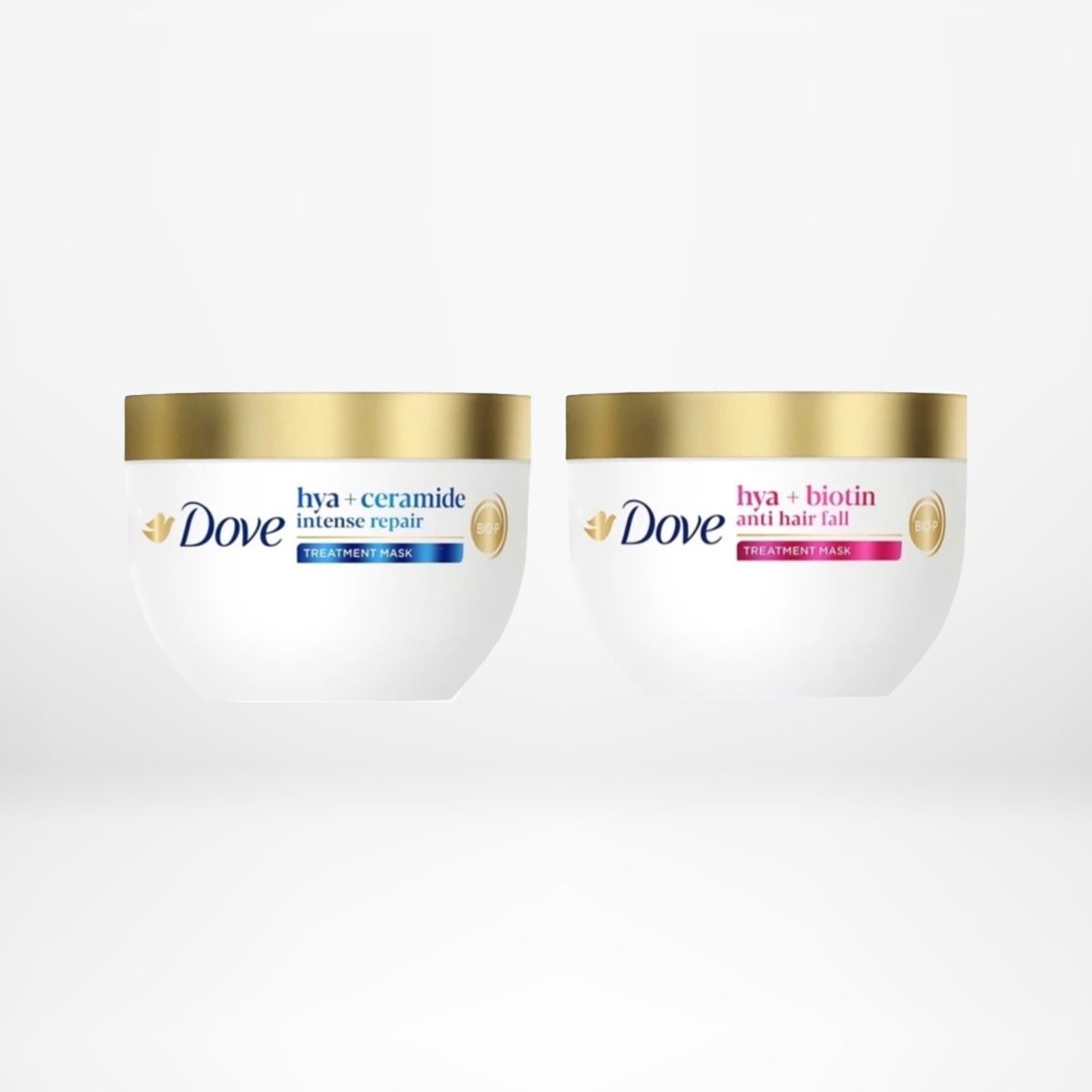 Kem ủ Dove Phục hồi hư tổn Hya + Ceramide / Ngăn gãy rụng tóc Hya + Biotin 300ML