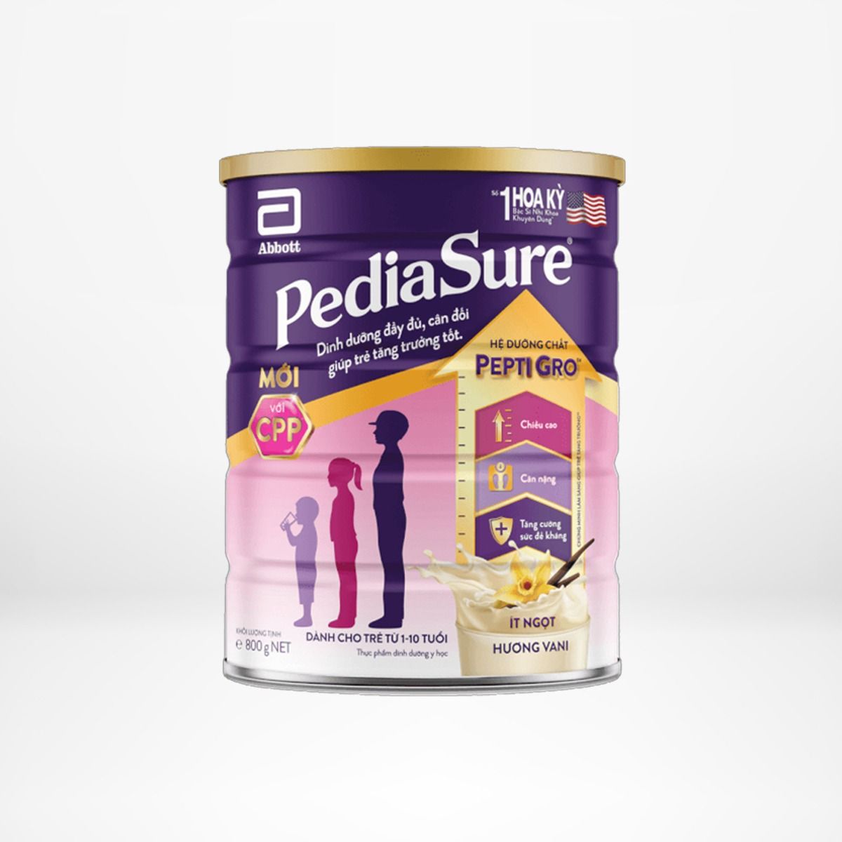 Lon sữa bột Pediasure B/A hương vani 850g