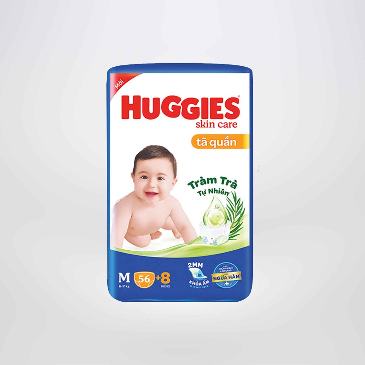 Thùng Tã quần Huggies Tràm Trà Tự Nhiên Dry Pants Mega Jumbo L104