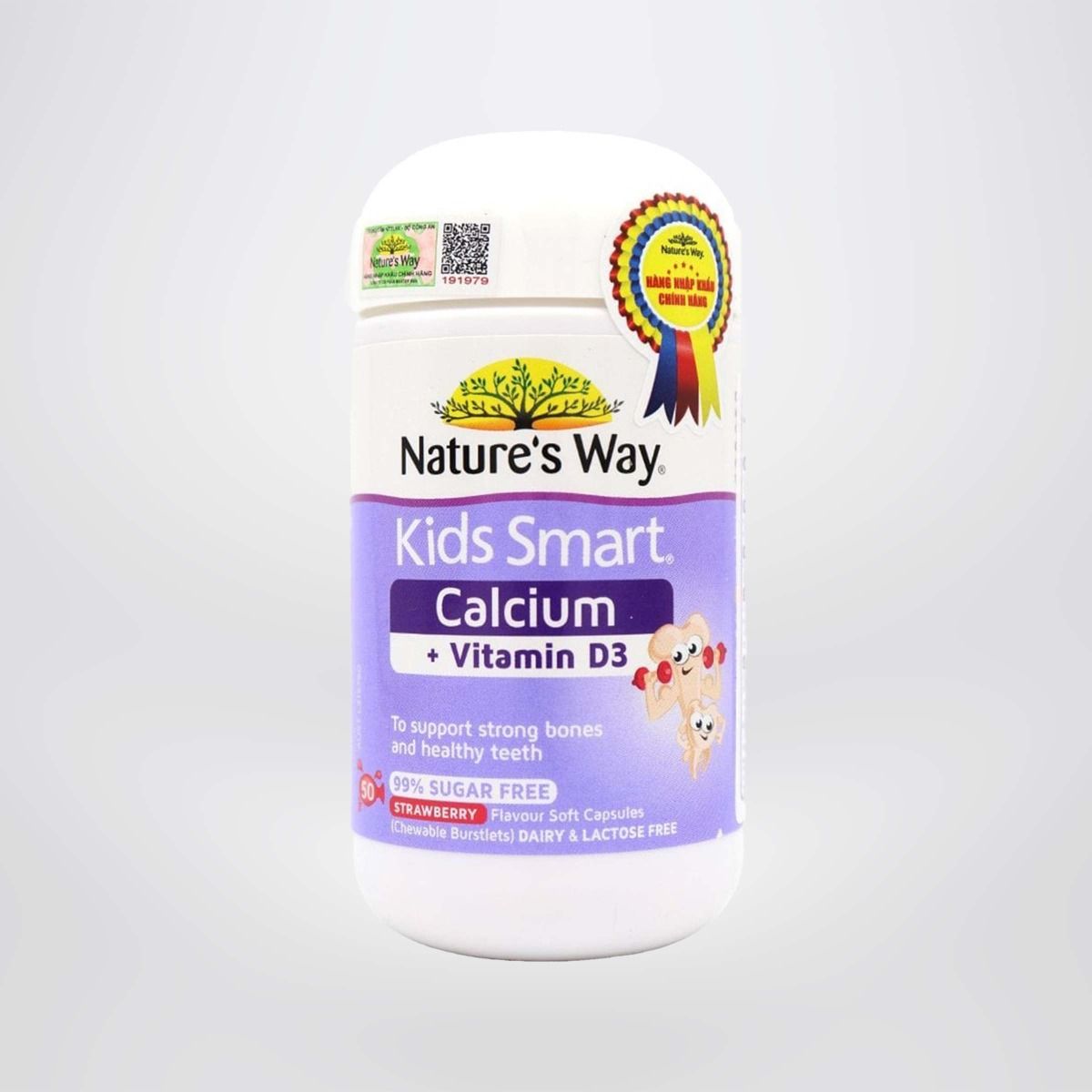 Viên Nhai Cho Bé Nature’s Way Kids Smart Calcium + Vitamin D3 Burstlets Bổ Sung Canxi Giúp Bé Phát Triển Chiều Cao