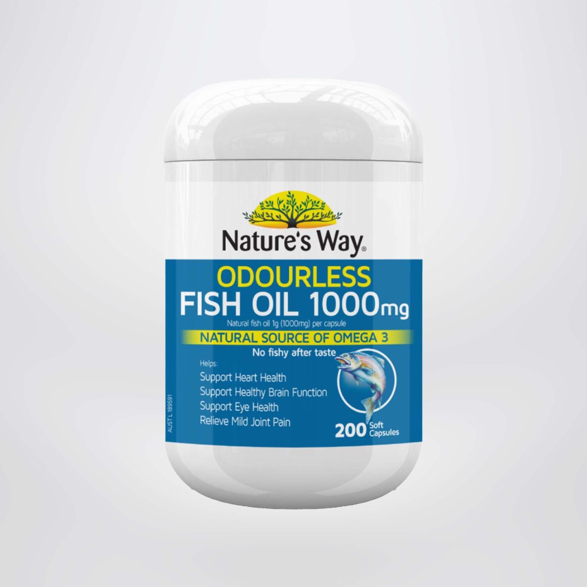 Viên Uống Dầu Cá Nature’s Way Odourless Fish Oil Tăng Cường Sức Khoẻ Tự Nhiên Không Mùi 1000mg