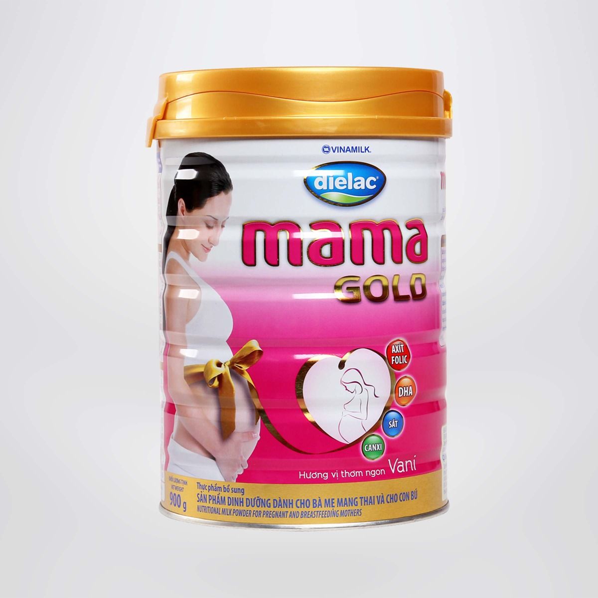 Hộp Sữa bột dành cho bà bầu Vinamilk Dielac Mama Gold Hương Vani 900g