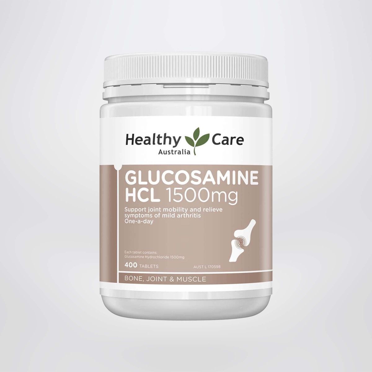 Glucosamine HCL 1500mg 400 Tablets - Viên uống bổ xương khớp Healthy Care Úc 400 viên