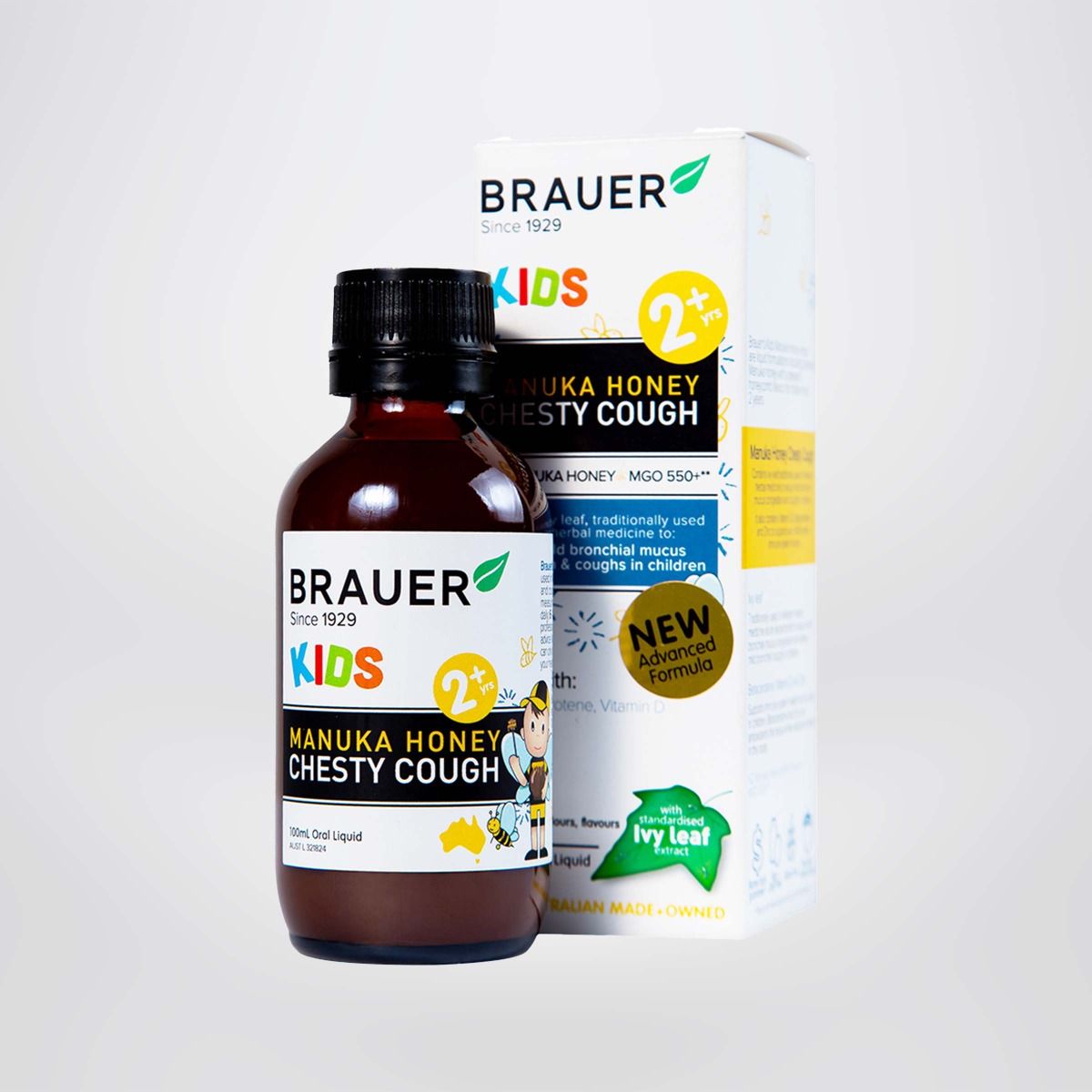 Siro Brauer Manuka Honey Chesty Cough - Giảm Ho Có Đờm cho trẻ từ 2 tuổi 100ml