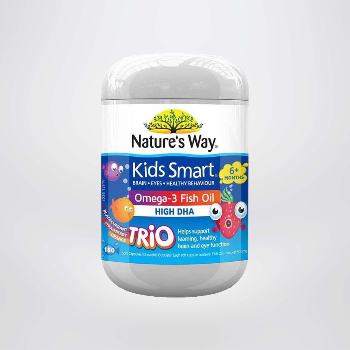 Viên Uống Dầu Cá Nature's Way Omega-3 Fish Oil Trio Giúp Bổ Sung DHA Phát Triển Trí Tuệ Cho Bé 60 Viên