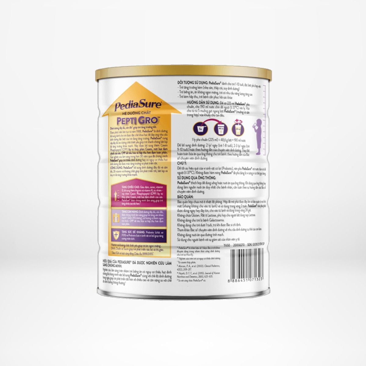 Lon sữa bột Pediasure B/A hương vani 850g