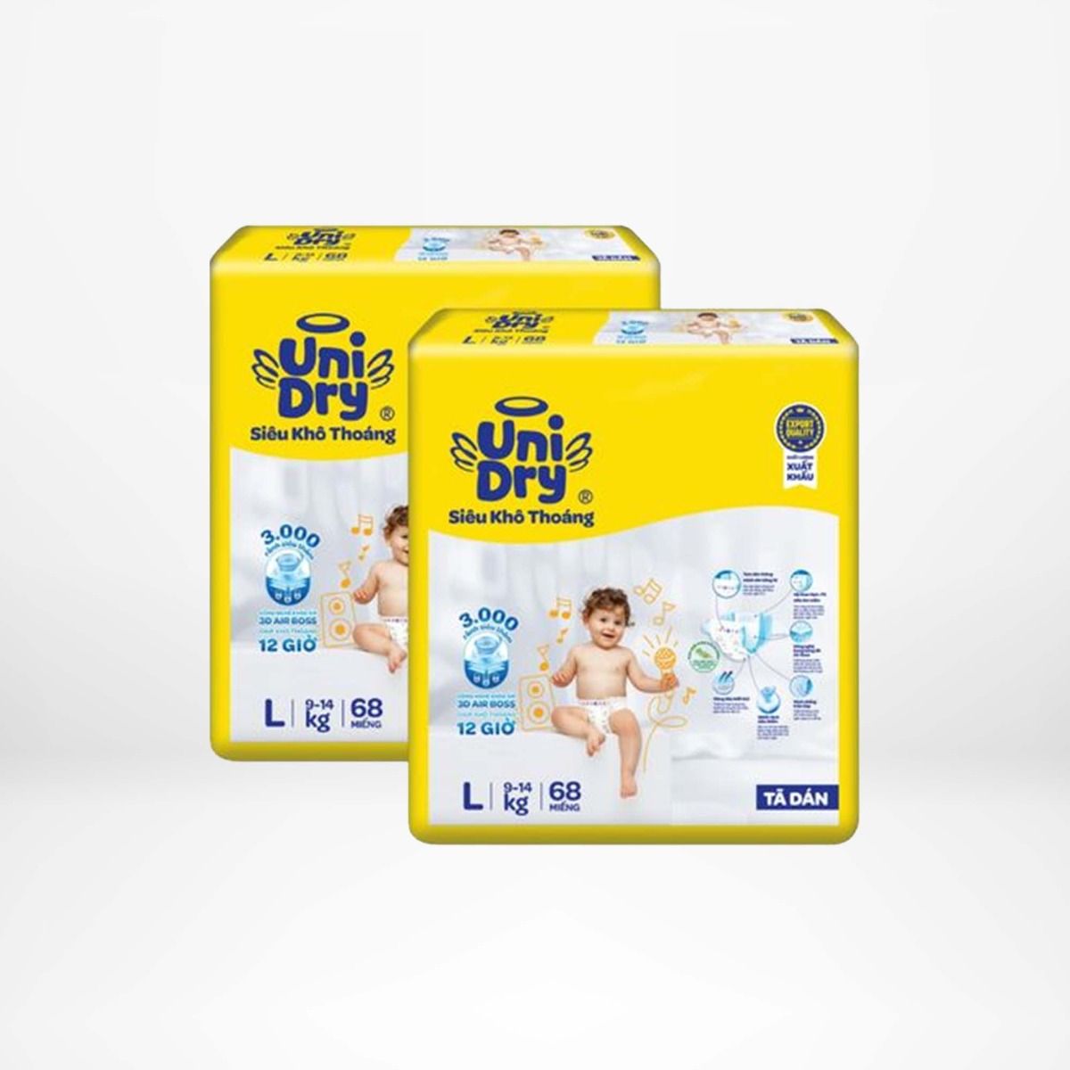 Combo 2 Tã dán UniDry Siêu khô thoáng gói Super Jumbo mới