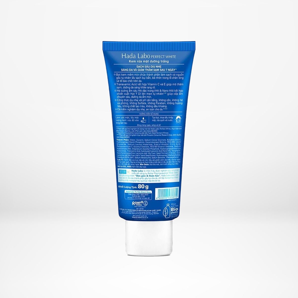 Sữa rửa mặt dưỡng trắng Hada Labo Perfect White Tranexamic Acid Cleanser 80g
