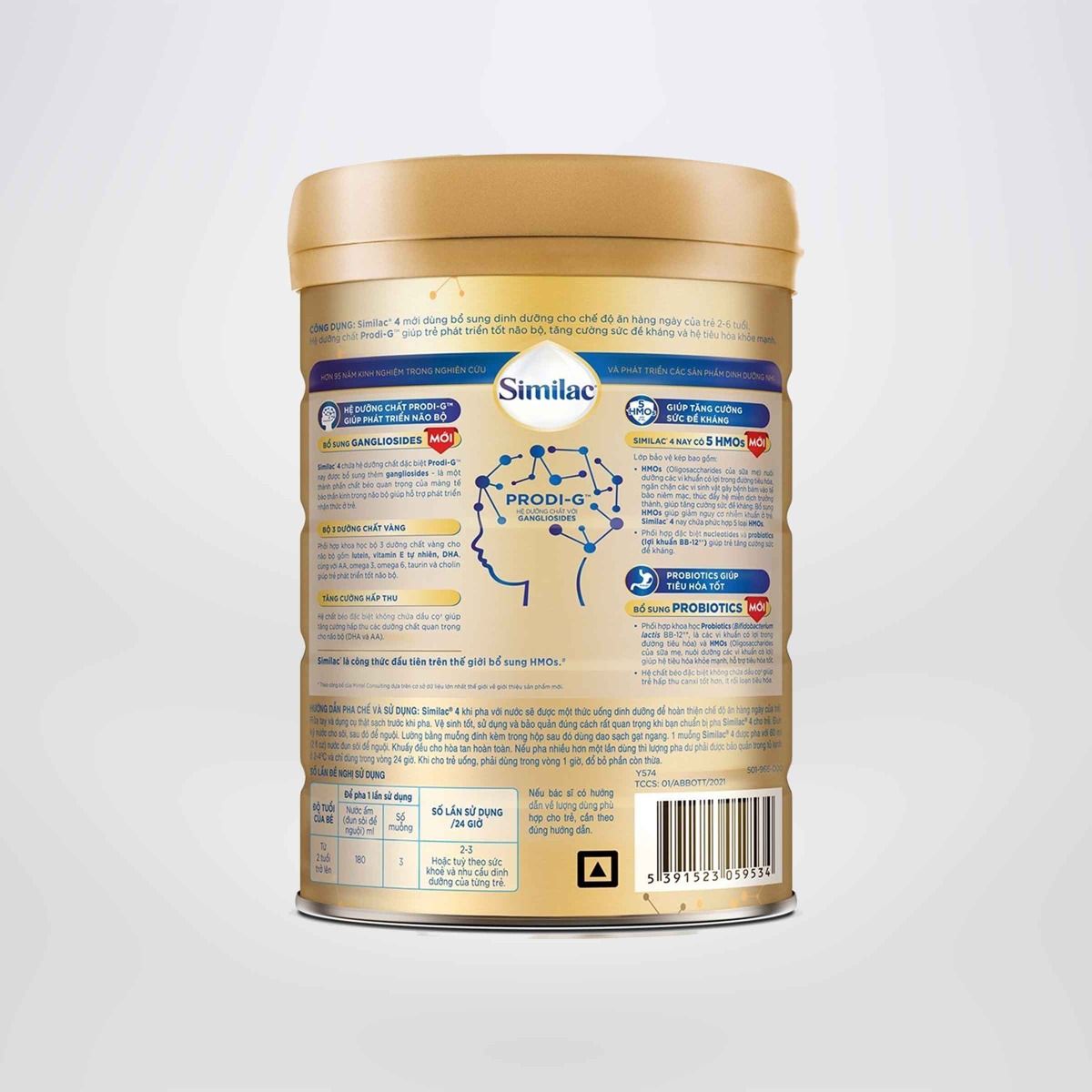 Sữa bột Similac 4 900g đột phá dinh dưỡng 5G cho trẻ từ 2-6 tuổi