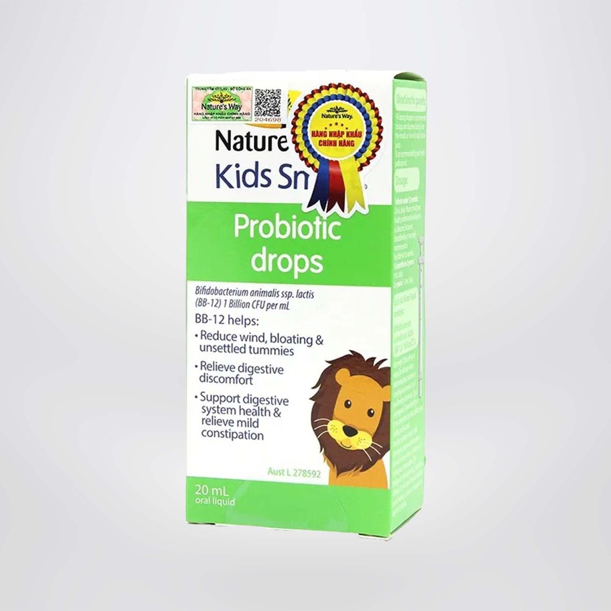 Men Vi Sinh Cho Bé Nature's Way Kids Smart Drops Probiotic Dạng Giọt Bổ Sung Lợi Khuẩn Tăng Cường Hệ Tiêu Hóa Cho Bé 20ml