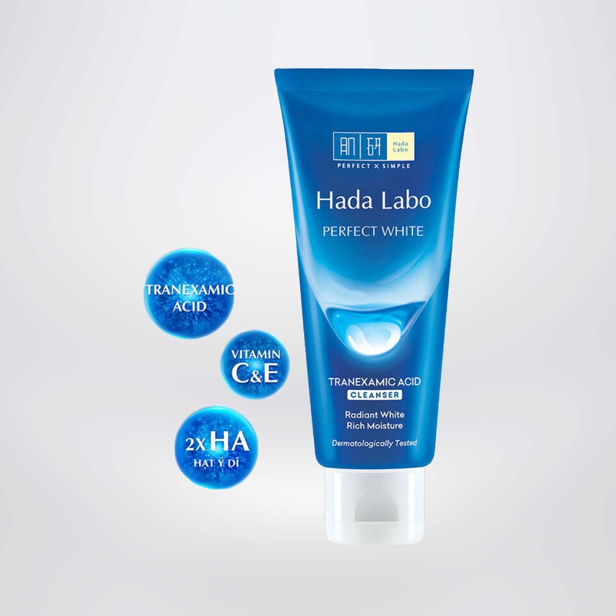 Kem rửa mặt Hada Labo Perfect White Tranexamic Acid Cleanser 80g