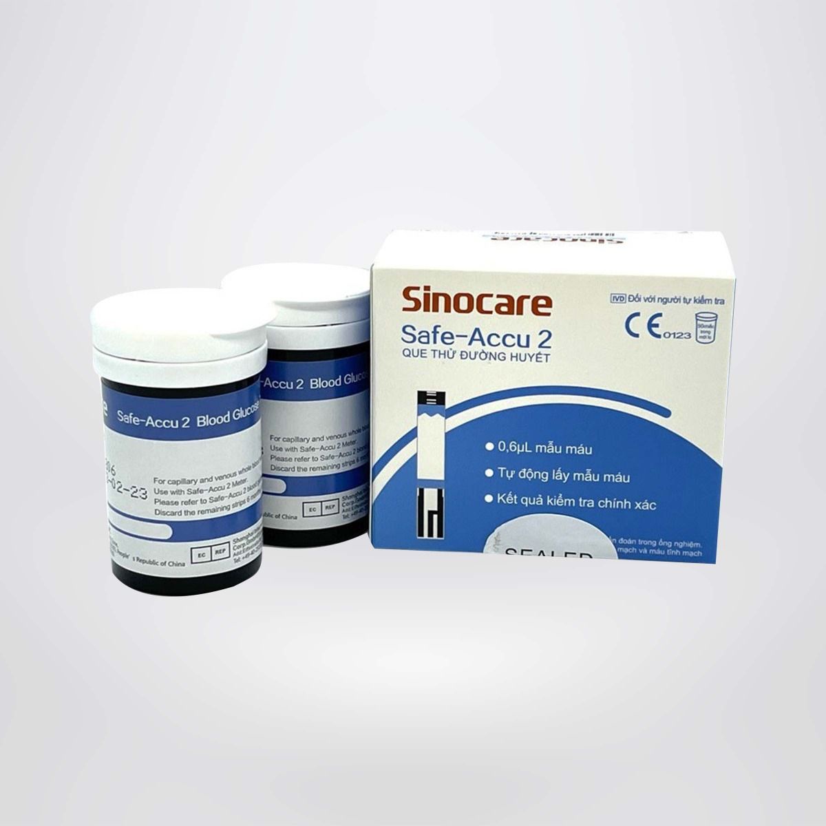 Sinocare Que Thử Đường Huyết Safe Accu2 50 Que Thử Tặng Kèm 50