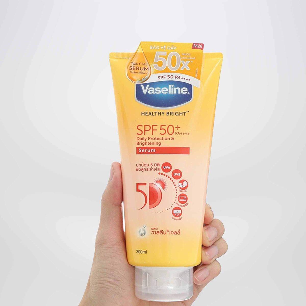 Sữa Dưỡng Thể Trắng Da Vaseline Healthy Bright Dưỡng Da Nâng Tông Tức 50X Spf50+ Pa++++ 300ML dưỡng da/ nâng tông