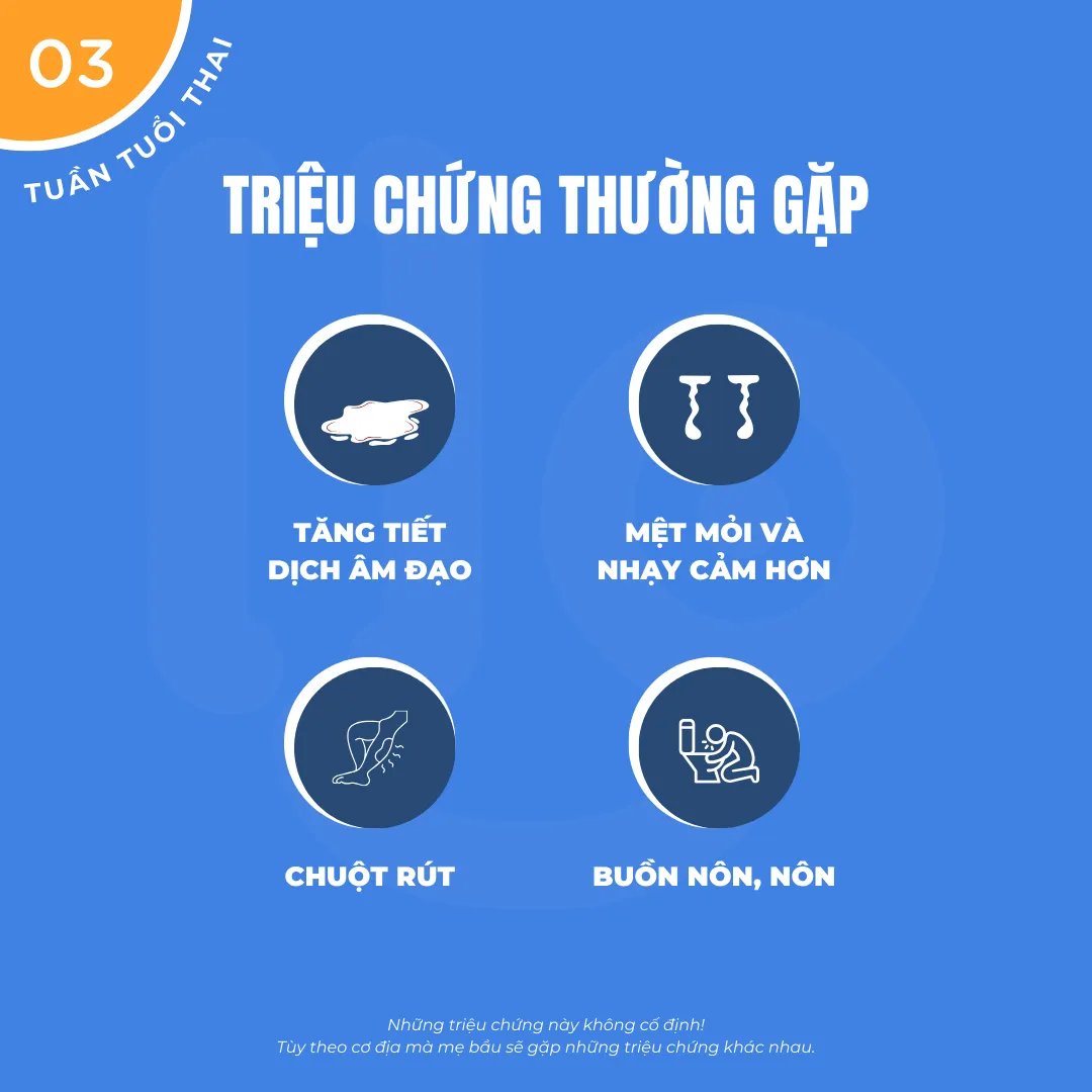 triệu chứng thường gặp khi mang thai 3 tuần
