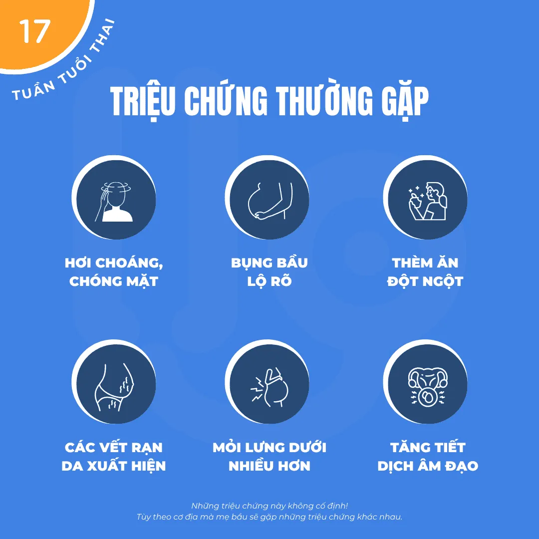 Triệu chứng thường gặp ở tuần 17