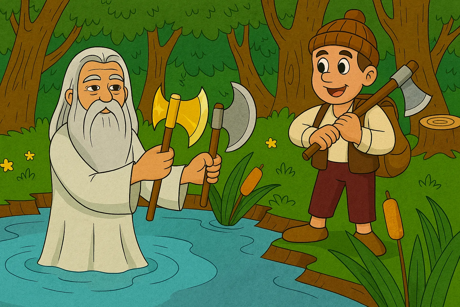 Truyện cổ tích Ba lưỡi rìu