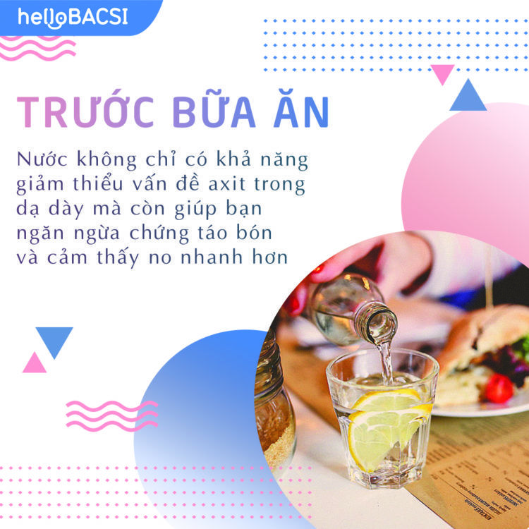 uống nước ở thời điểm trước bữa ăn