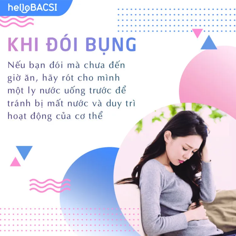 uống nước ở thời điểm thấy đói bụng