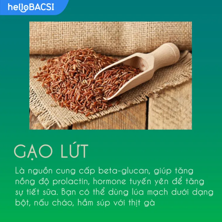 Gạo lứt giúp tăng lượng sữa mẹ
