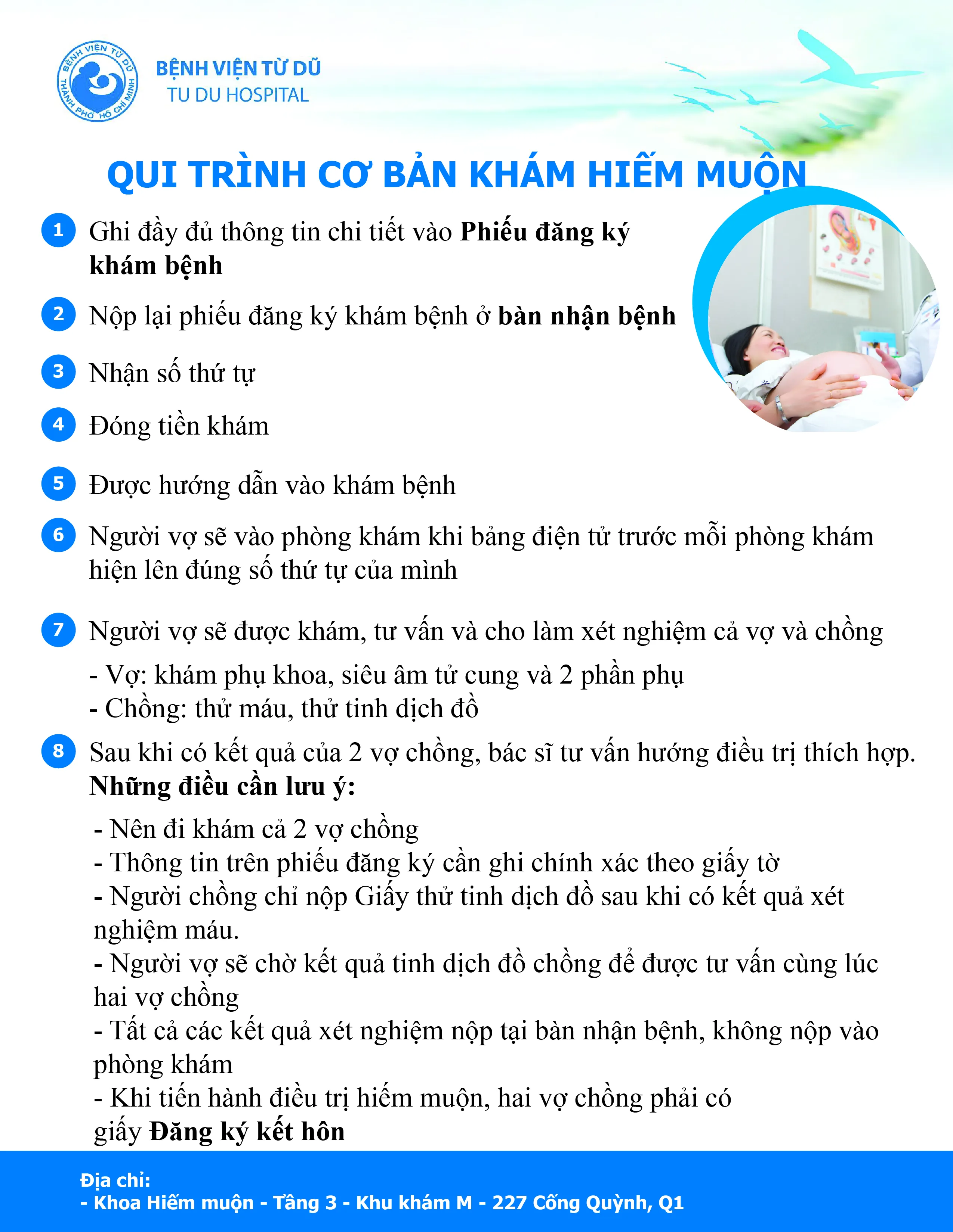Quy trình khám hiếm muộn Bệnh viện Phụ sản Từ Dũ