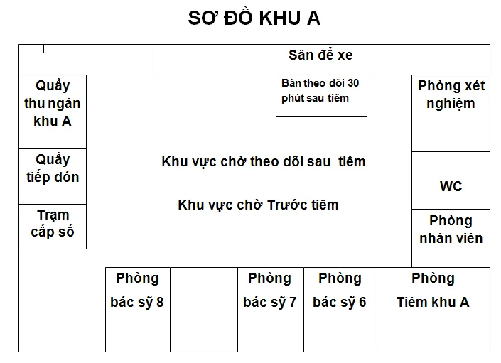 Sơ đồ khu A Viện Vệ sinh dịc tễ trung ương 131 Lò Đúc 