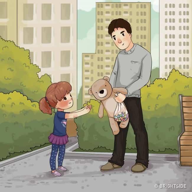 Cho trẻ quà hoặc đồ chơi