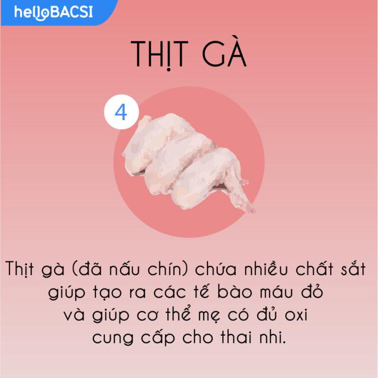 Thịt gà là thực phẩm cho bà bầu