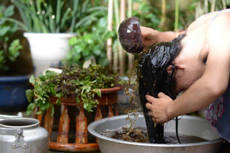 cách gội đầu bồ kết