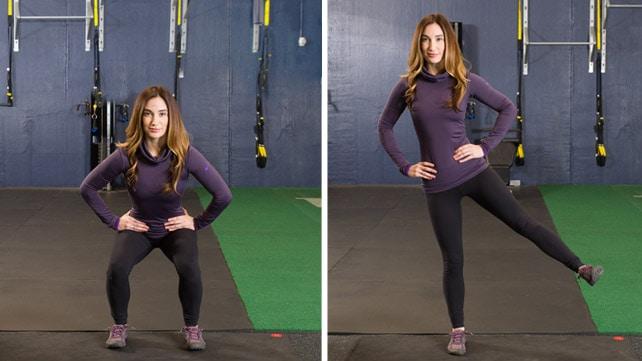 Ngồi xổm kết hợp trượt băng