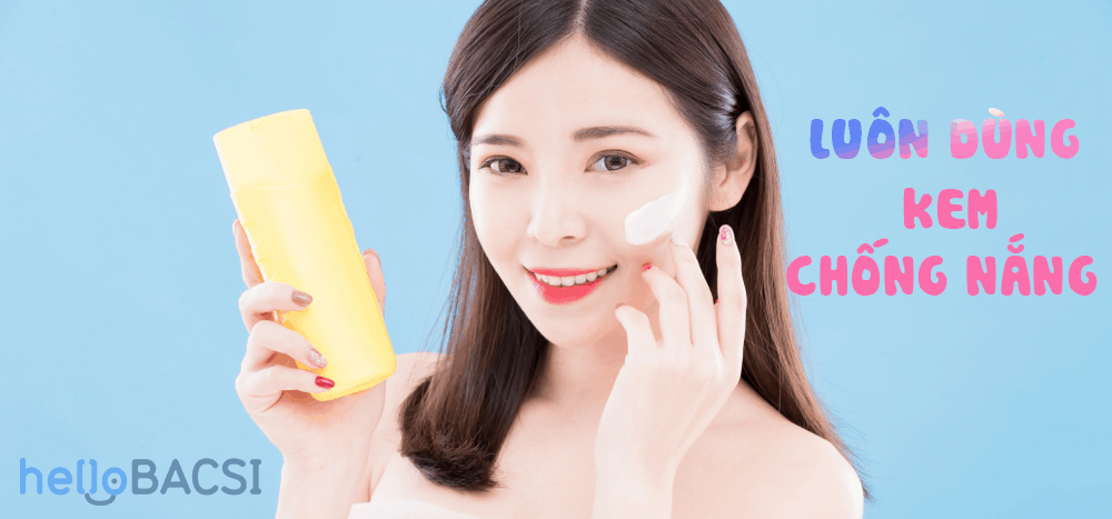 skincare trắng da bằng cách dùng kem chống nắng