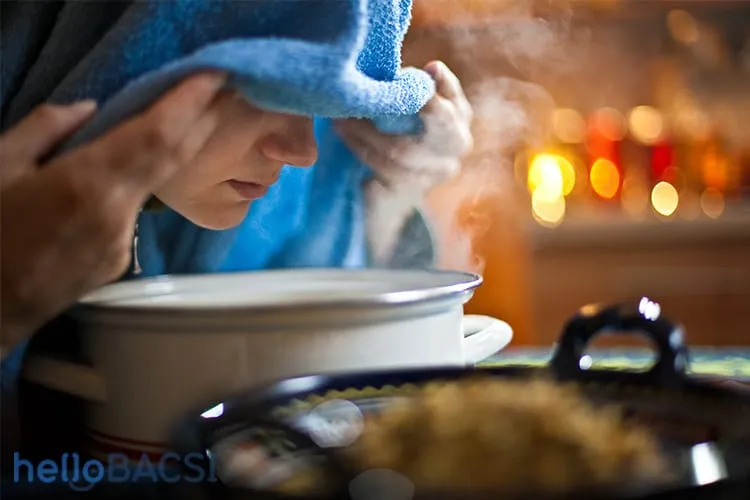 trùm khăn xông mặt