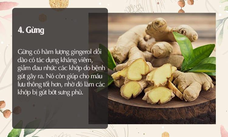 Gừng hỗ trợ trị gút