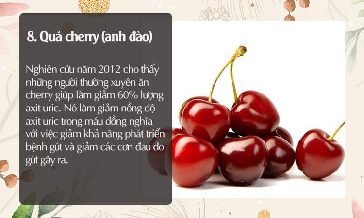 bệnh gút nên ăn quả cherry