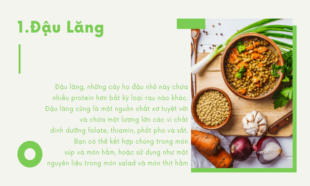 đậu lăng giàu protein