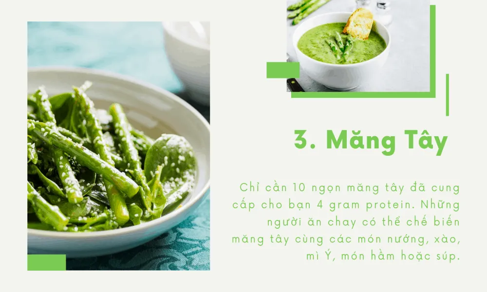 măng tây giàu protein