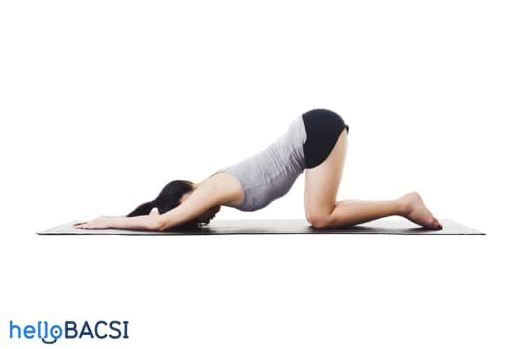 Bài tập yoga cho người cao tuổi: tư thế chó con mở rộng