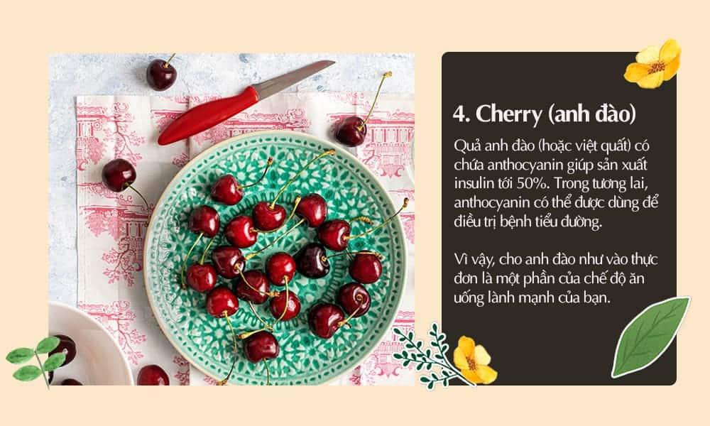 cherry phương pháp mới điều trị tiểu đường