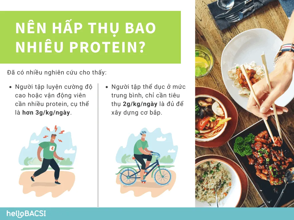Nên hấp thụ bao nhiêu lượng protein mỗi ngày?
