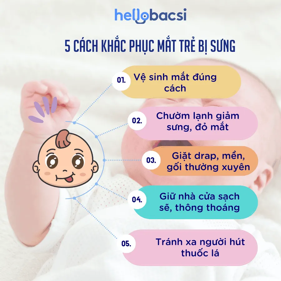 5 cách khắc phục mắt trẻ bị sưng