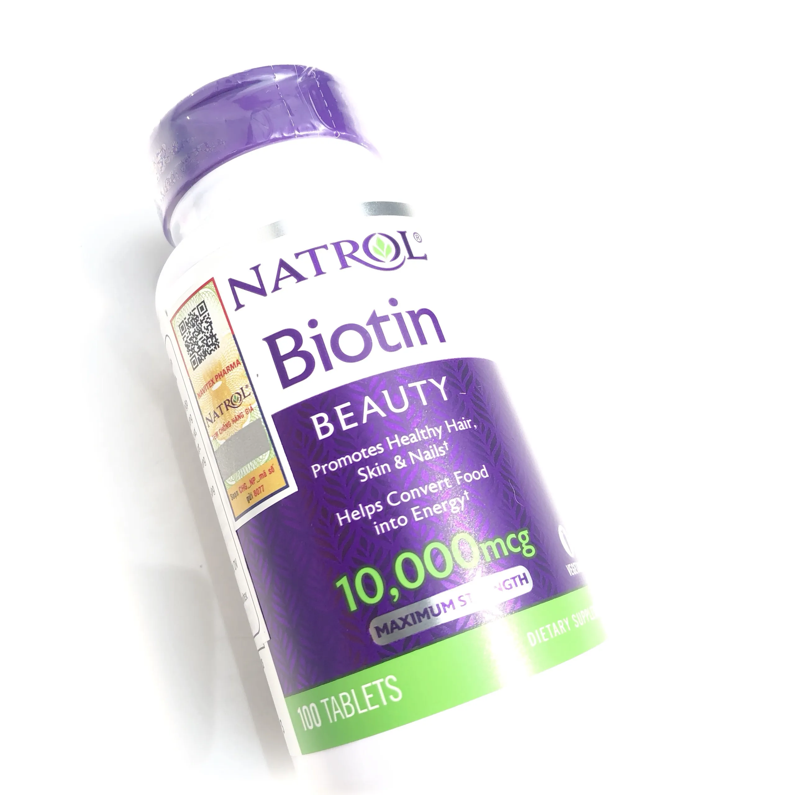Sản phẩm viên uống mọc tóc biotin Natrol Biotin 10,000 mcg