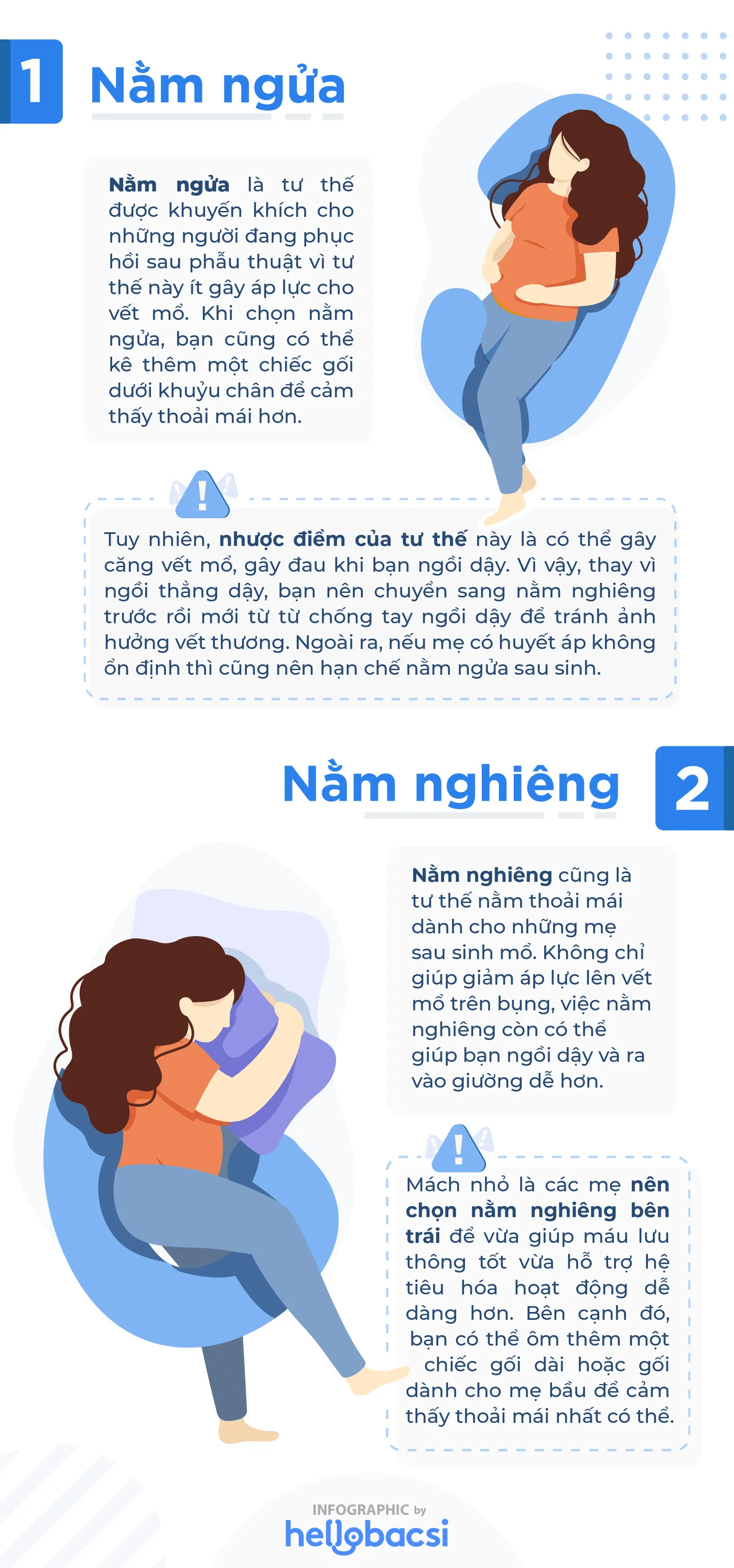 tư thế nằm sau sinh mổ 5