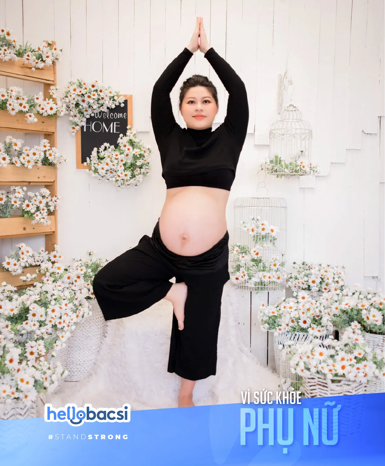 bài tập yoga cho bà bầu: Tư thế cái cây