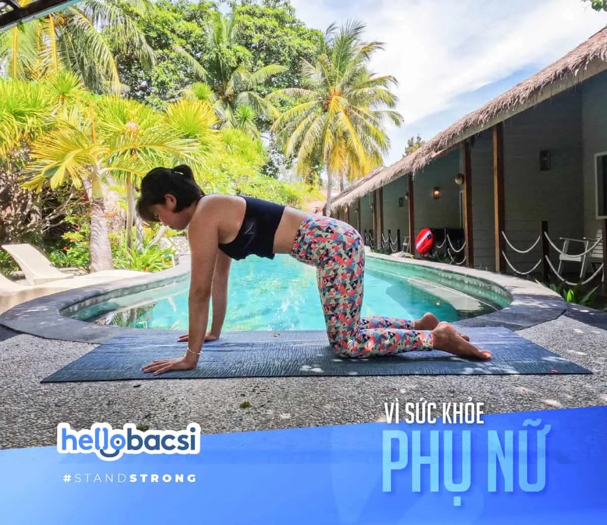 bài tập yoga cho bà bầu: Chuỗi tư thế con mèo, con bò
