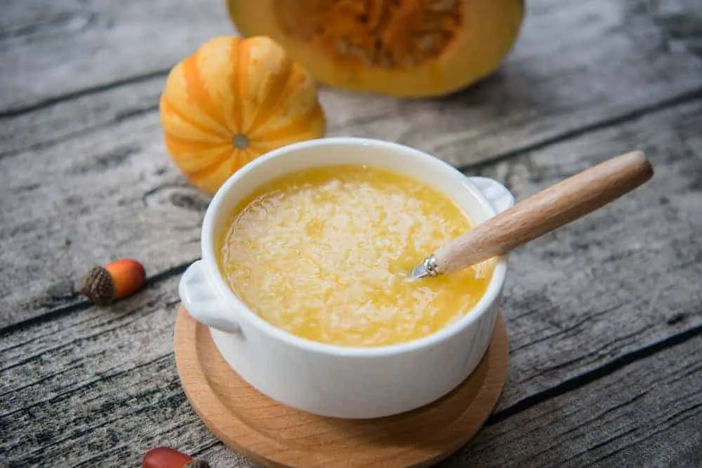 cháo bề bề với bí đỏ