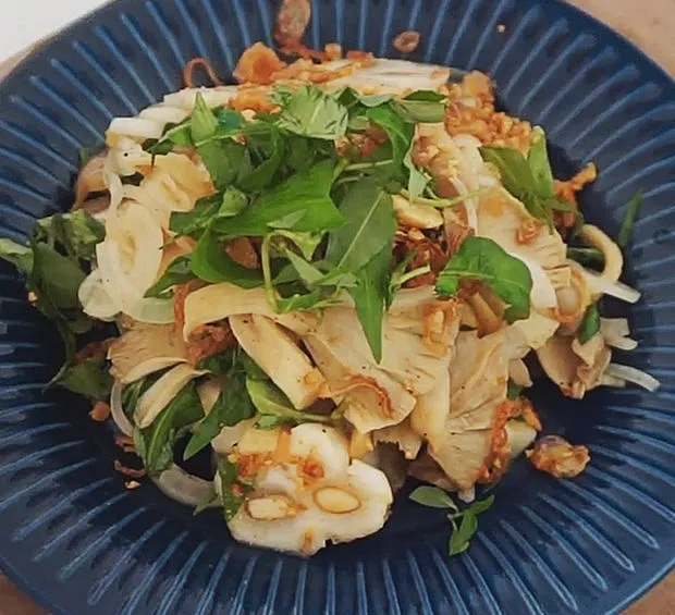 gỏi măng cụt chay