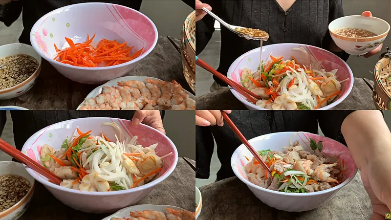 gỏi măng cụt tôm thịt