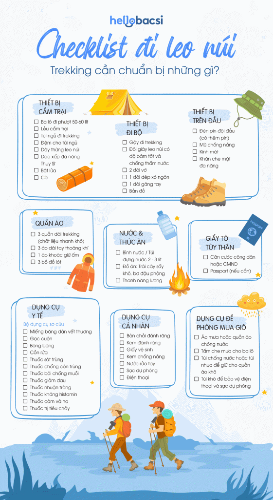 checklist đi leo núi