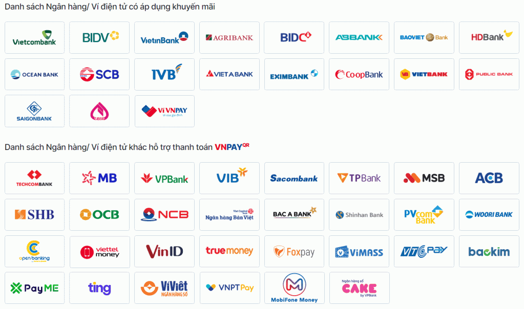 Quét mã VNPAY-QR trên 35+ Ứng dụng Mobile Banking và 15+ Ví điện tử liên kết