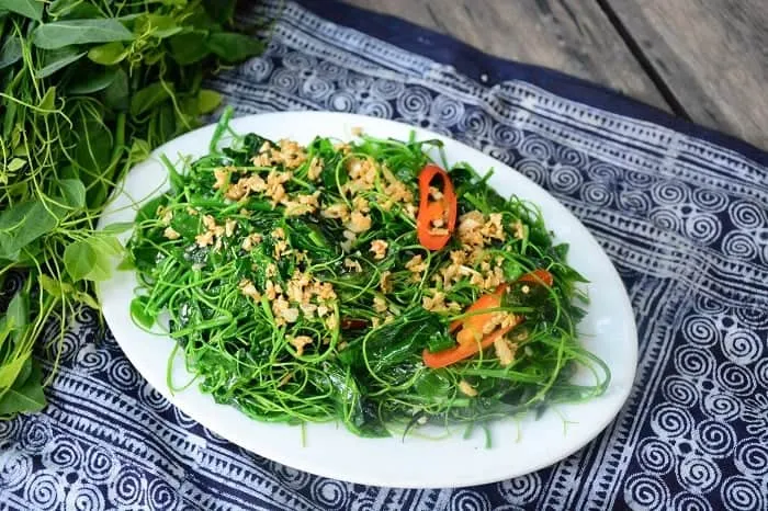 Rau bò khai xào trứng