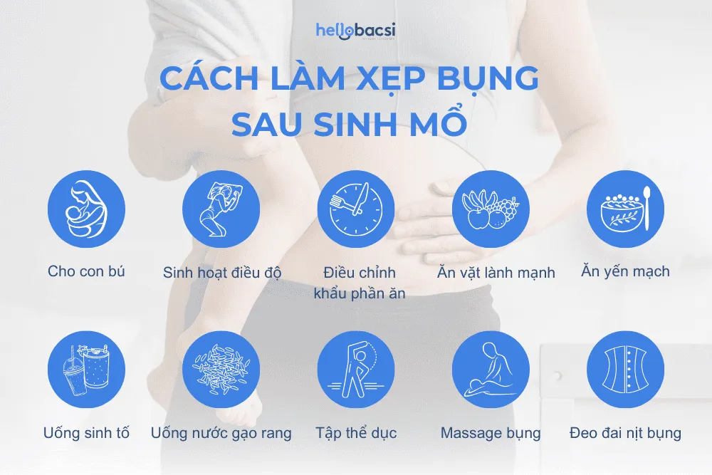 Cách làm xẹp bụng sau sinh mổ